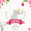cute baby elephant watercolor clipart
