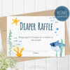 diaper raffle card with baby shark for baby shower
