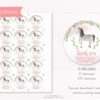 Horse theme thank you tag for birthday party decoration