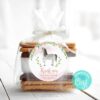printable thank you tag with horse illustration for birthday party