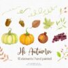 Watercolor Autumn Clipart / Pumpkins clipart / Watercolor Clipart - Image 3