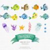 Watercolor Fish Clipart – Under the Sea PNG Set - Image 2
