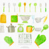 Kitchen-themed watercolor illustrations for print and digital use”