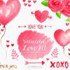 Love Watercolor clipart, heart clipart