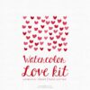 Love Watercolor clipart, heart clipart - Image 3
