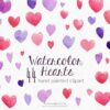 Heart clipart, watercolor hearts clip art