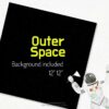 Astronaut clip art with outer space background