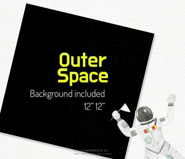 Astronaut clip art with outer space background