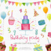 birthday party clipart set with birthday party elements