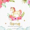 lovely unicorn watercolor clipart