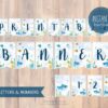 printable babby shark banner with baby shark theme
