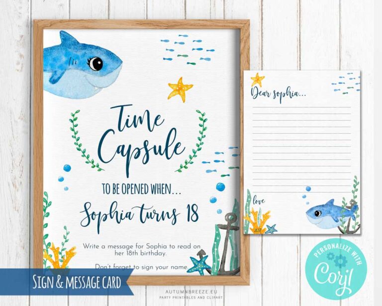 Printable Time Capsule for kids Birthday - Party Printables