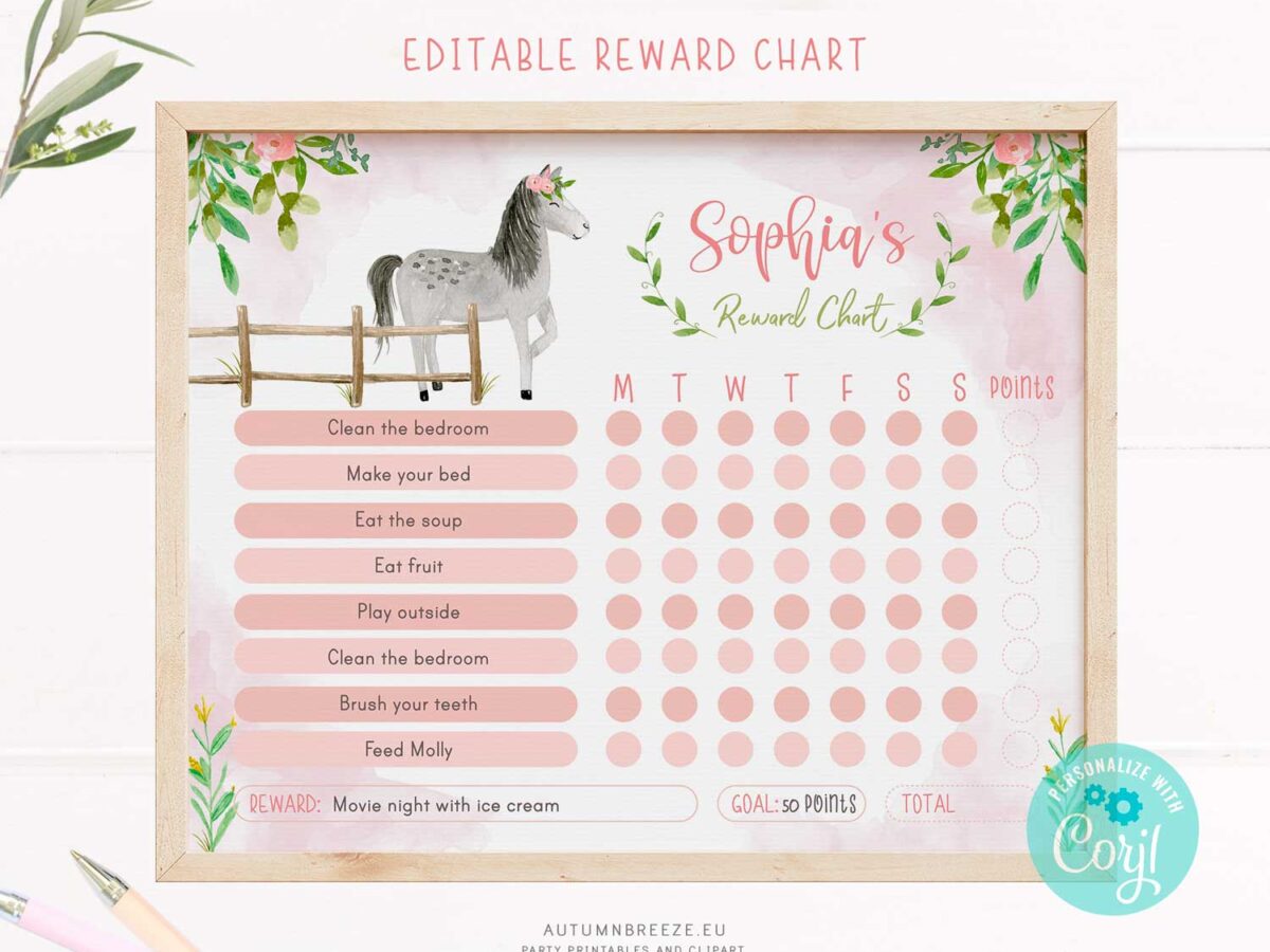 reward-chart-with-horse-editable-reward-chart