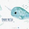 cute unicorn whale painted by hand