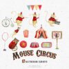 watercolor circus mouse