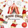 watercolor circus mouse carnival