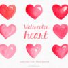 watercolor hearts clipart set painted by hand