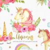 watercolor pink unicorn clipart
