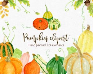 watercolor pumpkin clipart