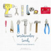tools clipart set painted by hand