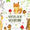 woodland animals clipart fox bear bunny