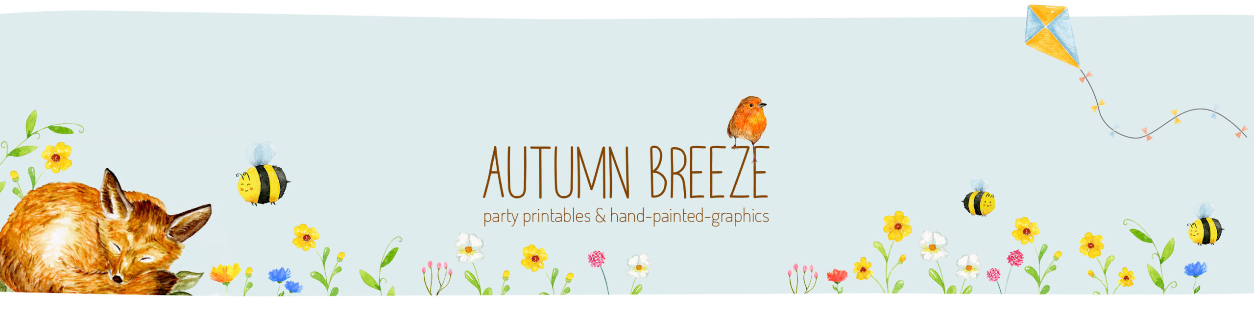 banner with cute illustration from autumn breeze design
