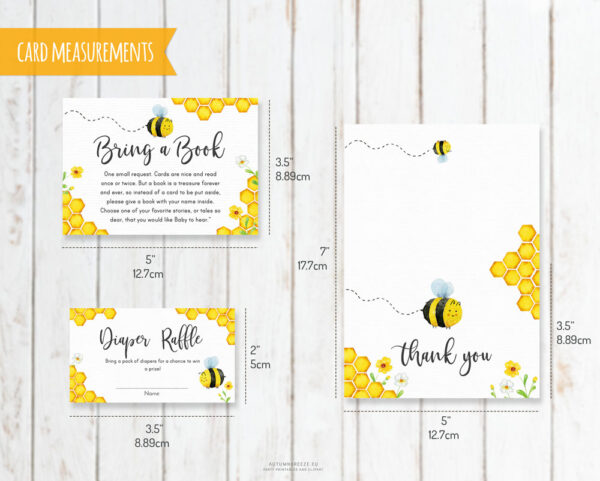 honey bee invitation set for baby shower