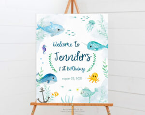 under the sea welcome sign for birthday party