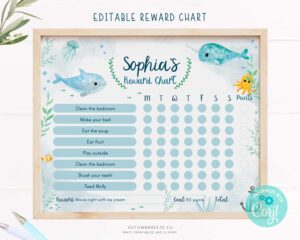reaward chart with under the sea animals