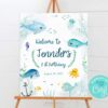 welcome sign with under the sea theme for birthday party