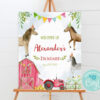 welcome sign for kids birthday party with farm theme
