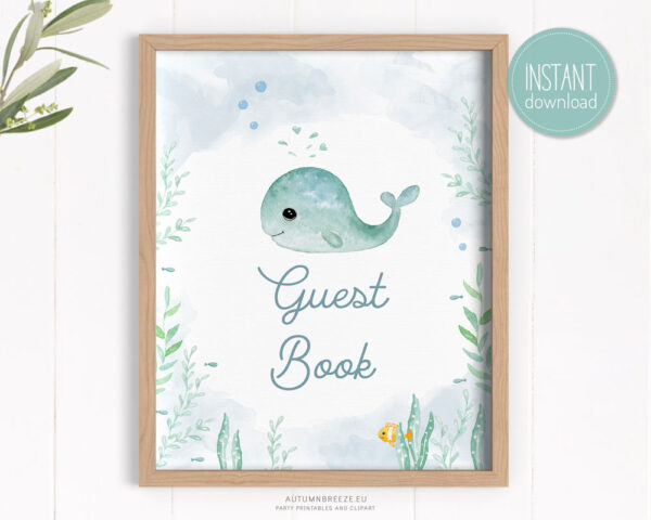 baby whale guest book sign