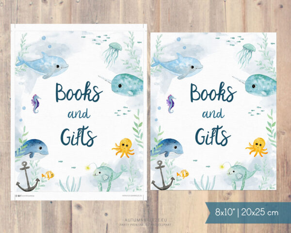 books and gifts with under the sea theme