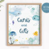 cards and gift sign with under the sea theme