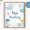 Face Painting Sign – Under the Sea Design with ocean-themed elements
