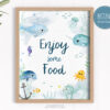 food table sign with under the sea theme