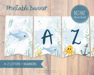 printable under the sea banner