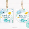 Under the Sea birthday printable thank you tags – editable party favor tags for kids' parties