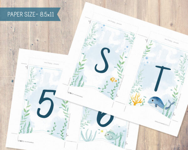 under the sea printable flags