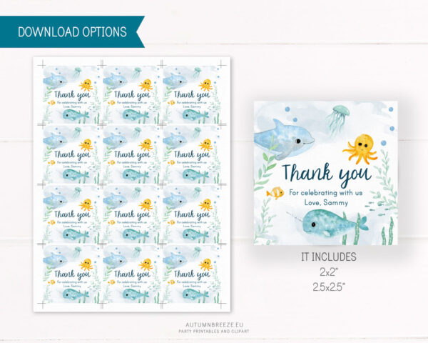 under the sea printable tags