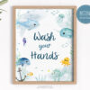 wash your hands sign under the sea theme