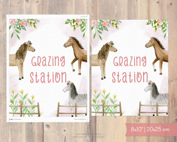 grazing station sign horses