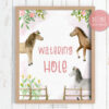 printable watering hole sign with horses