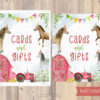 cards and gifts sign with farm horses