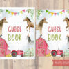 printable guest book sign with farm horses