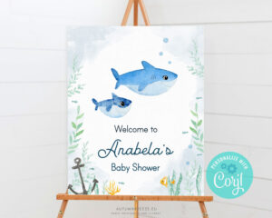 mommy shark printable welcome sign
