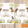 books and gifts printable table sign with fallhorses