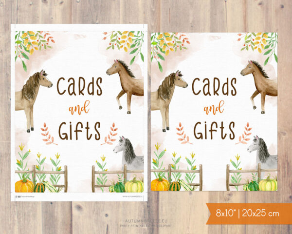 cards andgifts-printable sign with fall horses