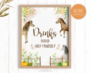drinks help yourself sign fall horses