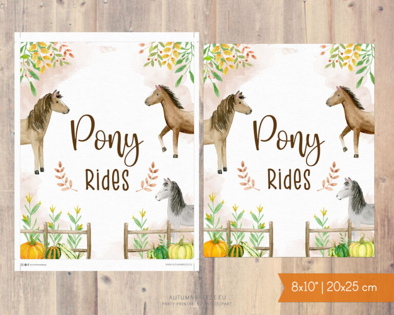 Pony Rides Sign Pony Rides Sign - Party Printables
